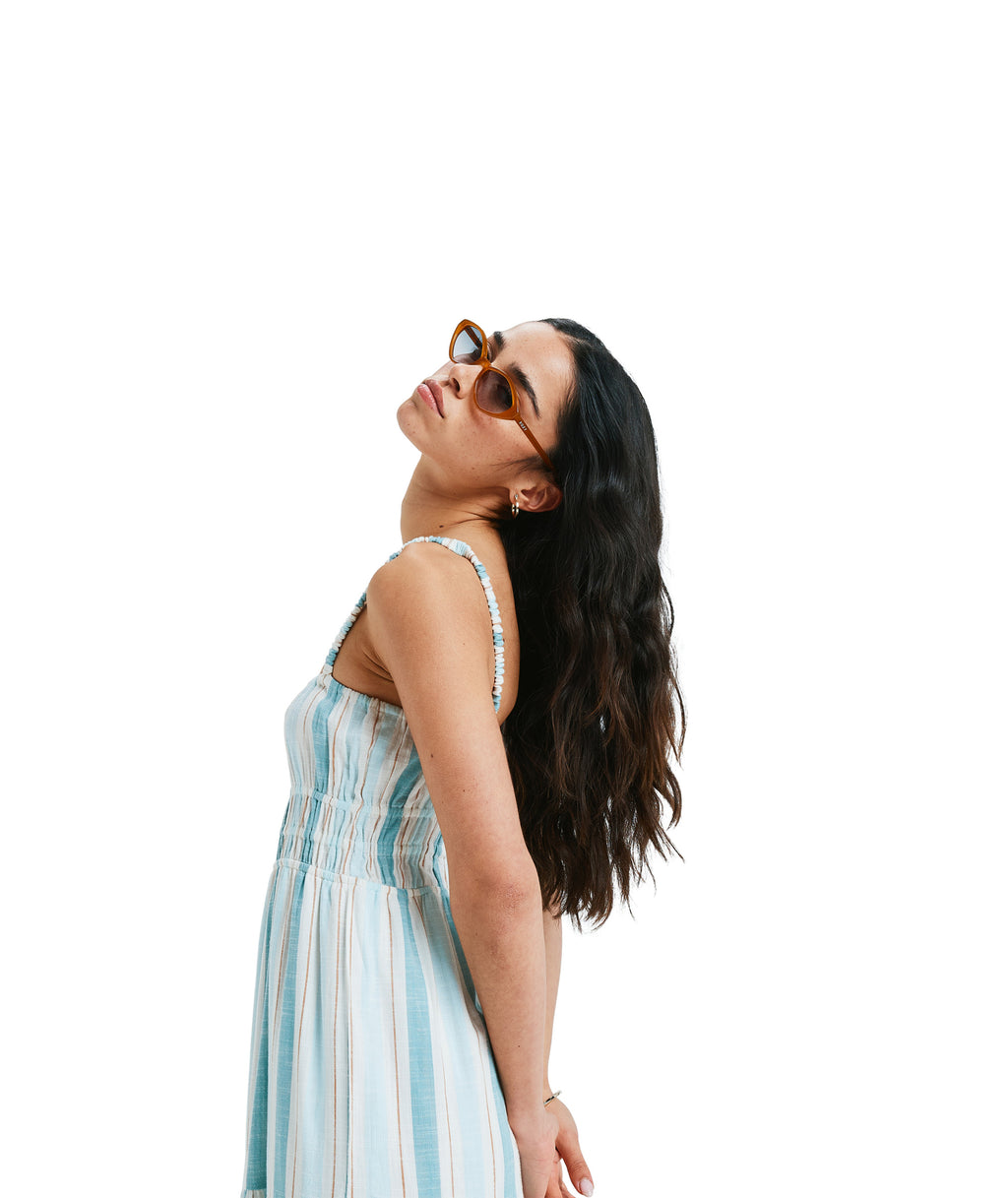 Roxy Sunshine Coastline Stripe in EGRET CARVER STRIPE