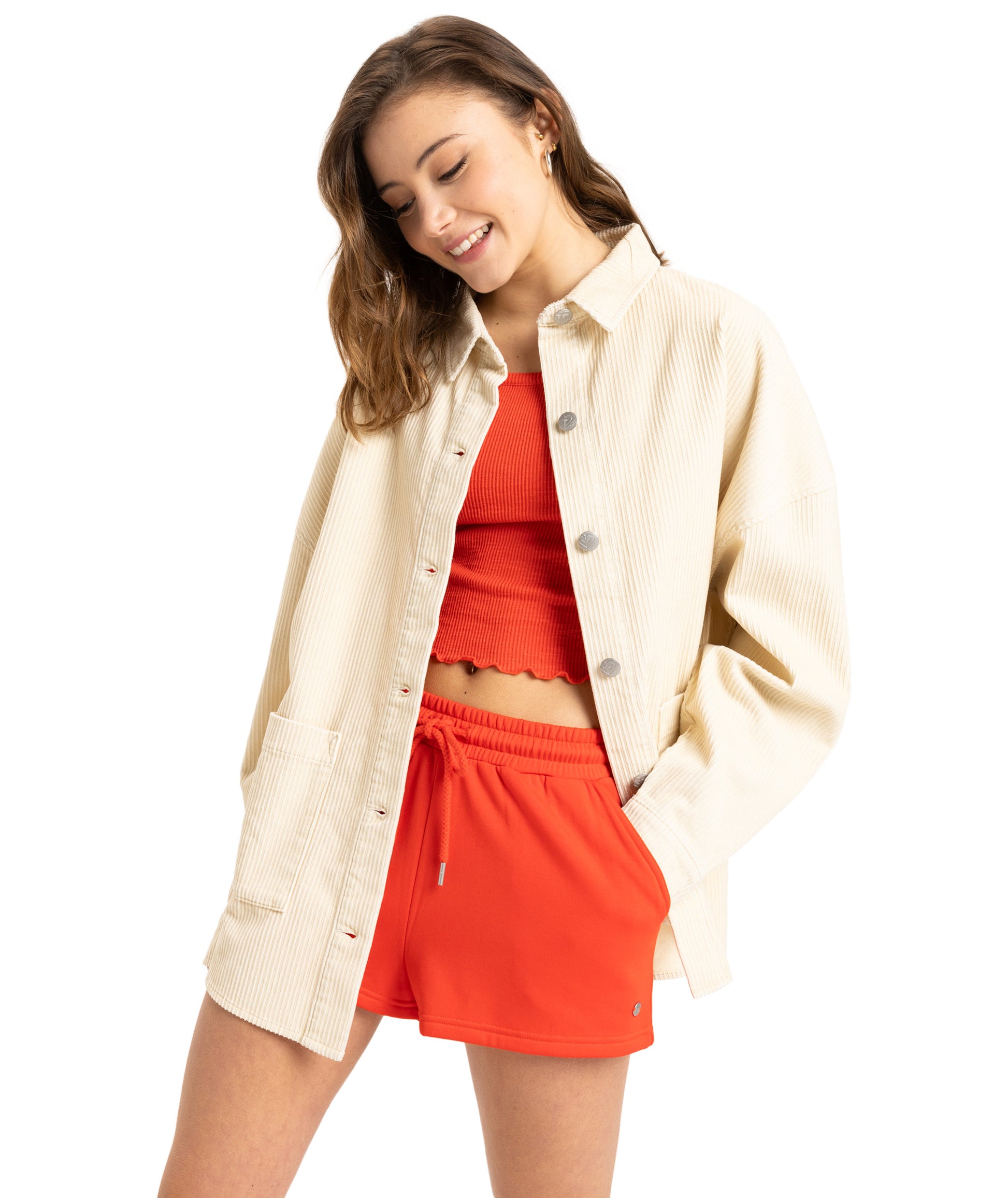 Roxy Kick Back Washed Cord in PARCHMENT