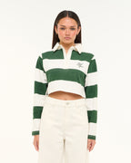 Abrand Jeans Good Sport Polo Stripe in WHITE/GREEN