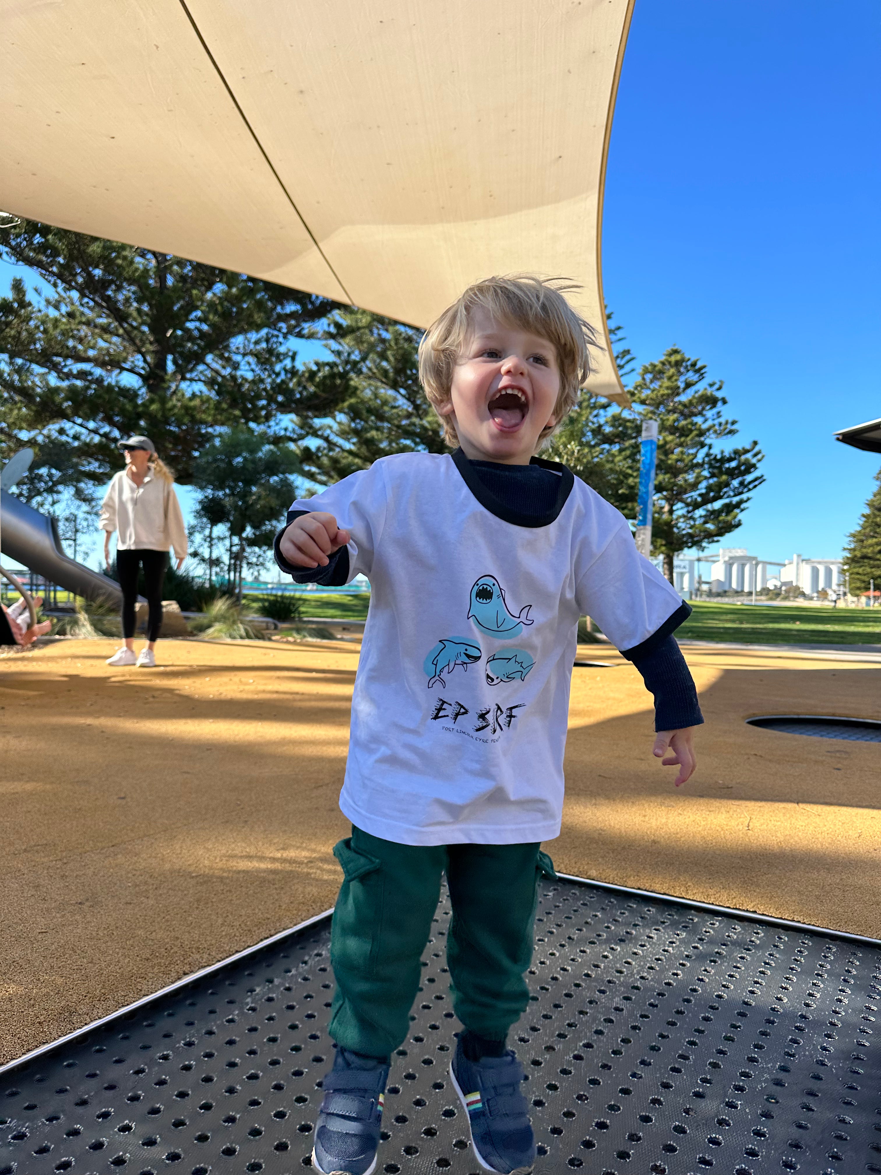 EP SURF Kids Baby Sharks Tee - Navy/White