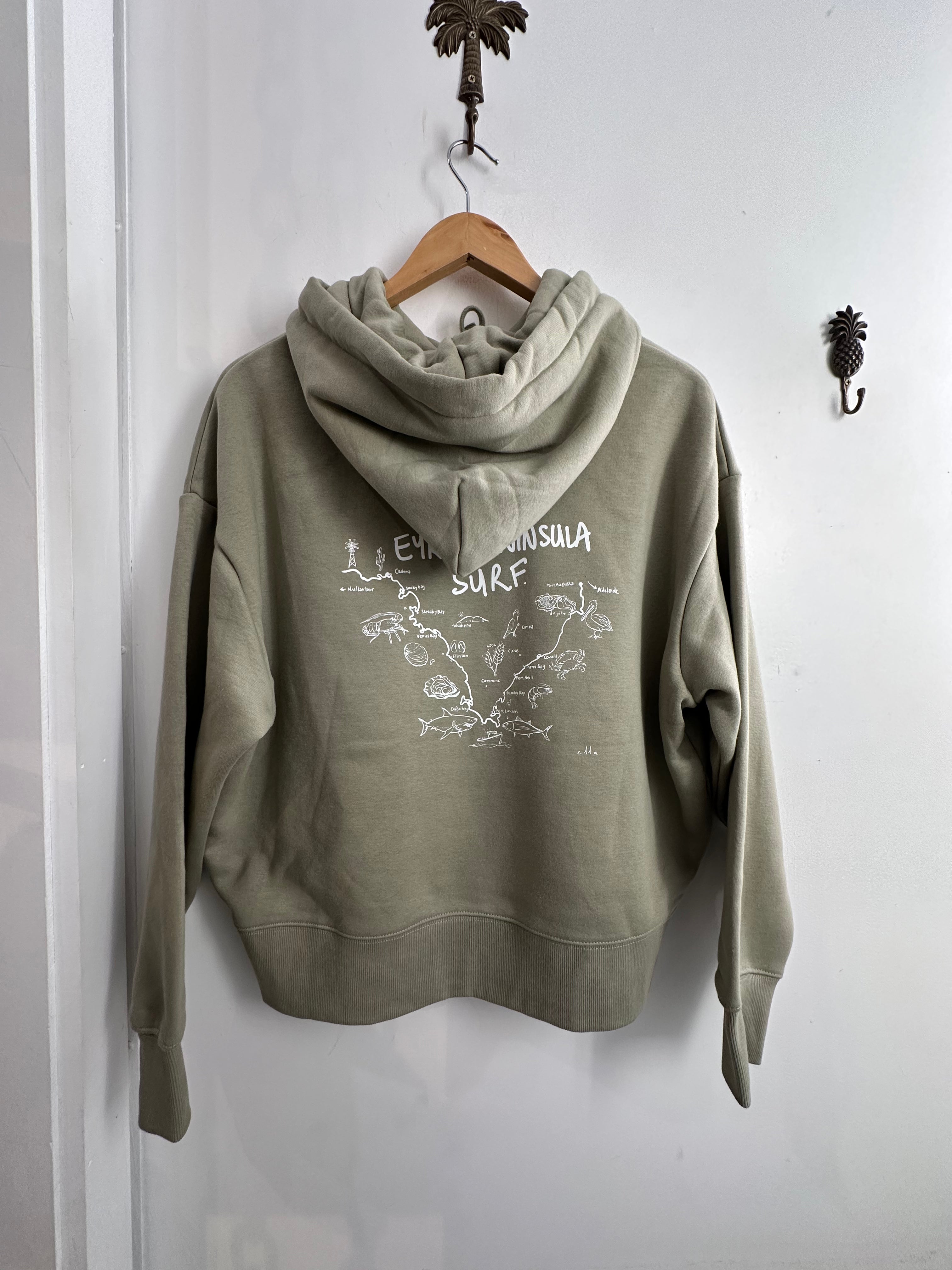 EP SURF Womens Map Hood - Eucalyptus