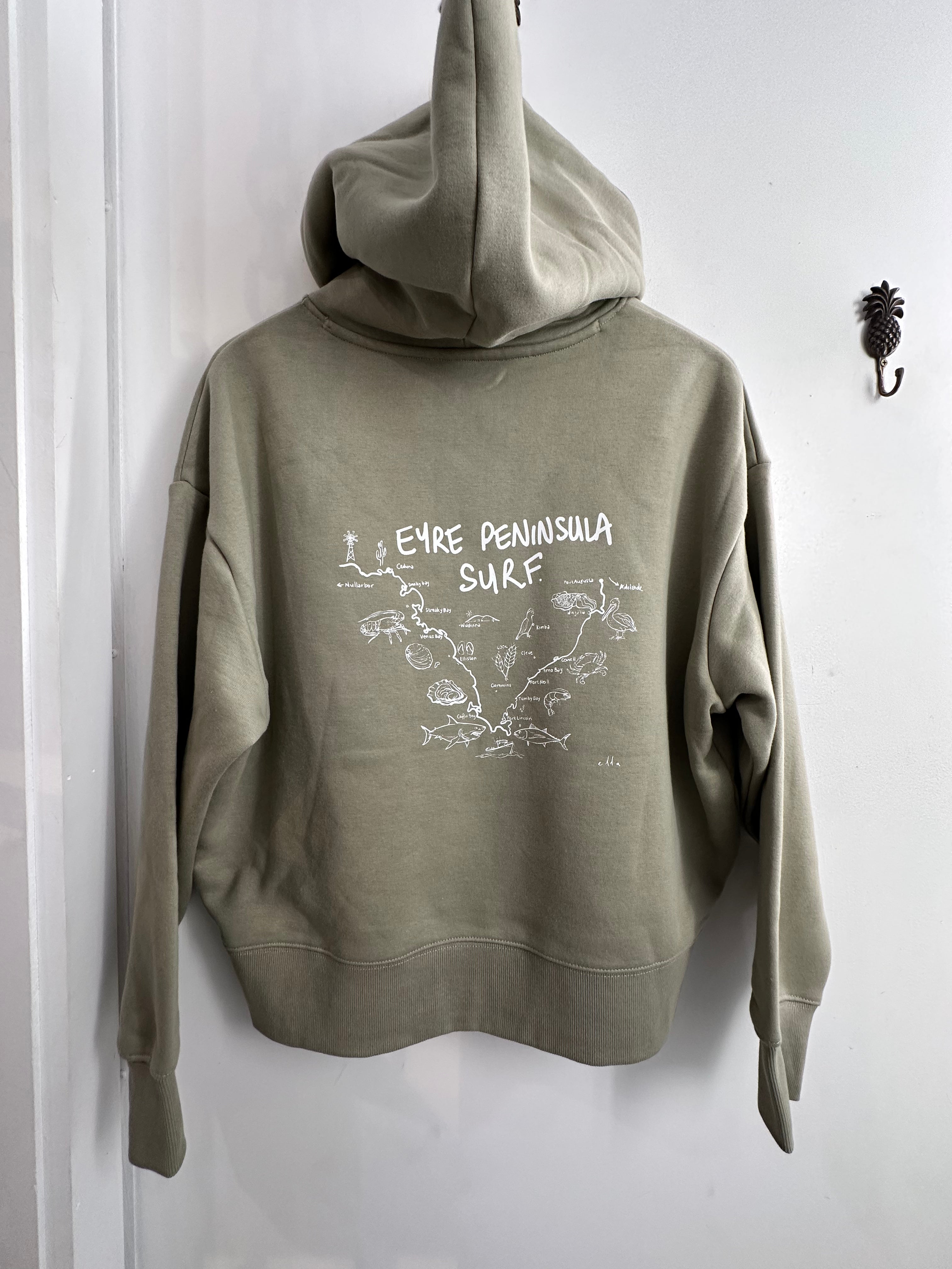 EP SURF Womens Map Hood - Eucalyptus