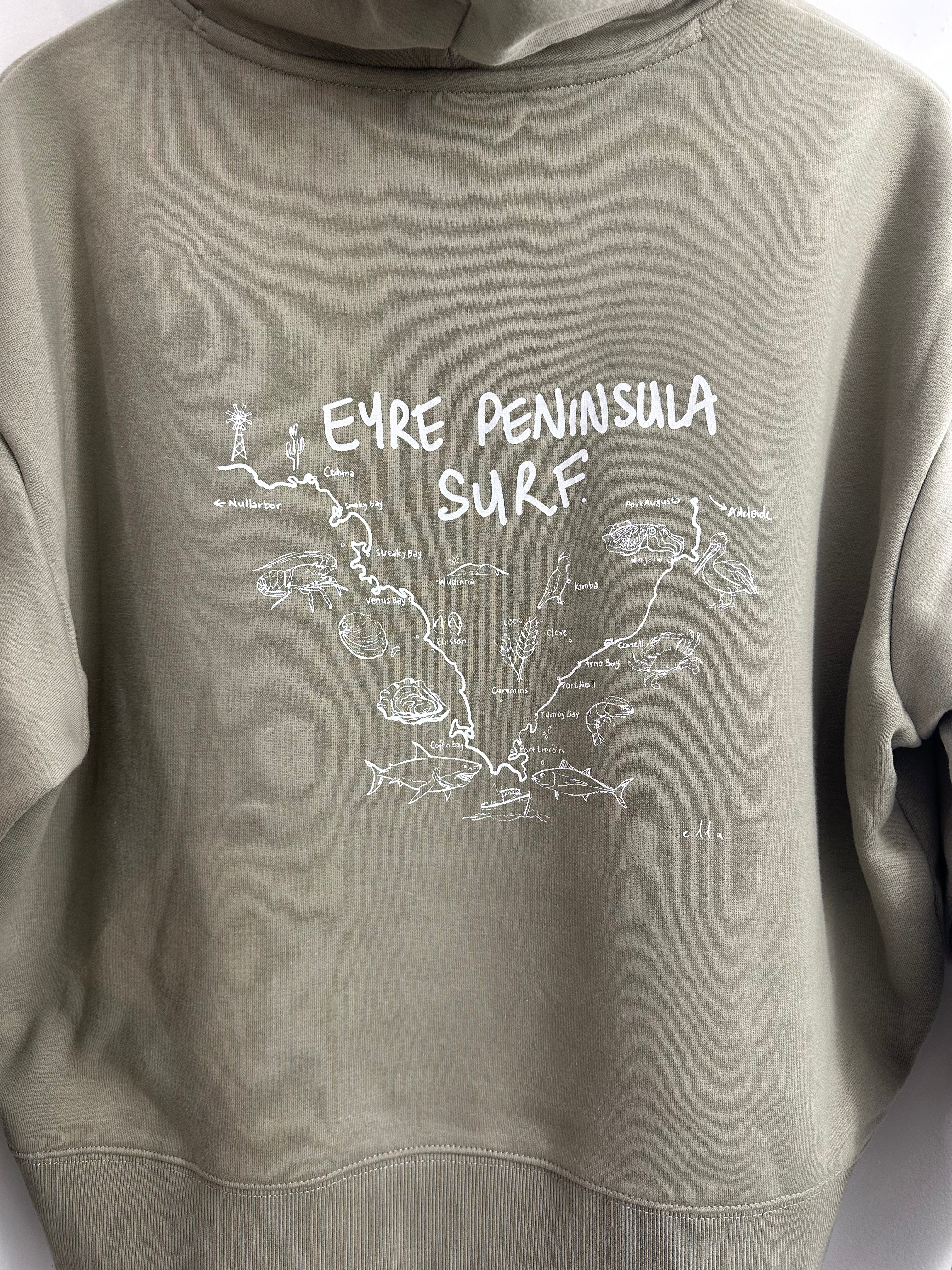 EP SURF Womens Map Hood - Eucalyptus