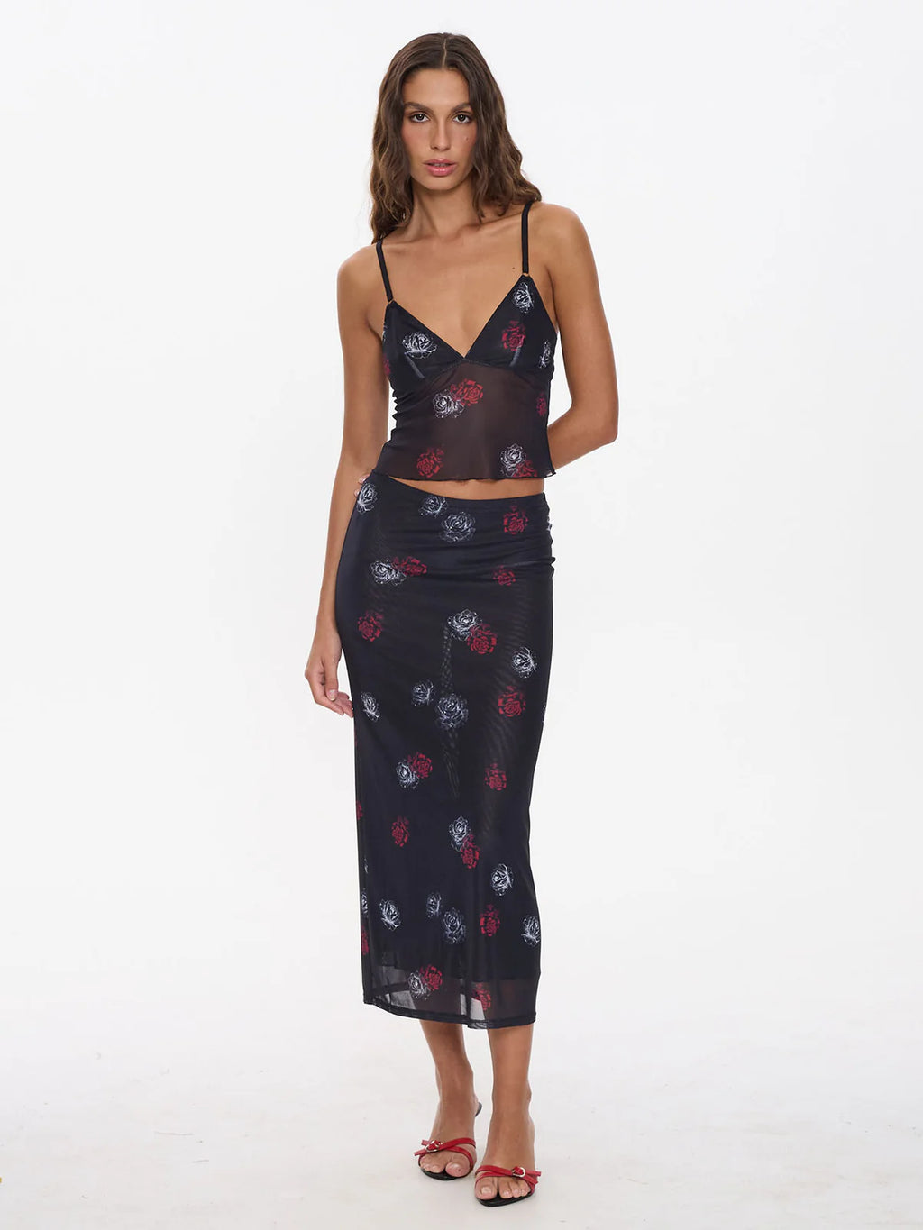 Thrills Co Perfect Illusion Mesh Maxi Skirt - Black