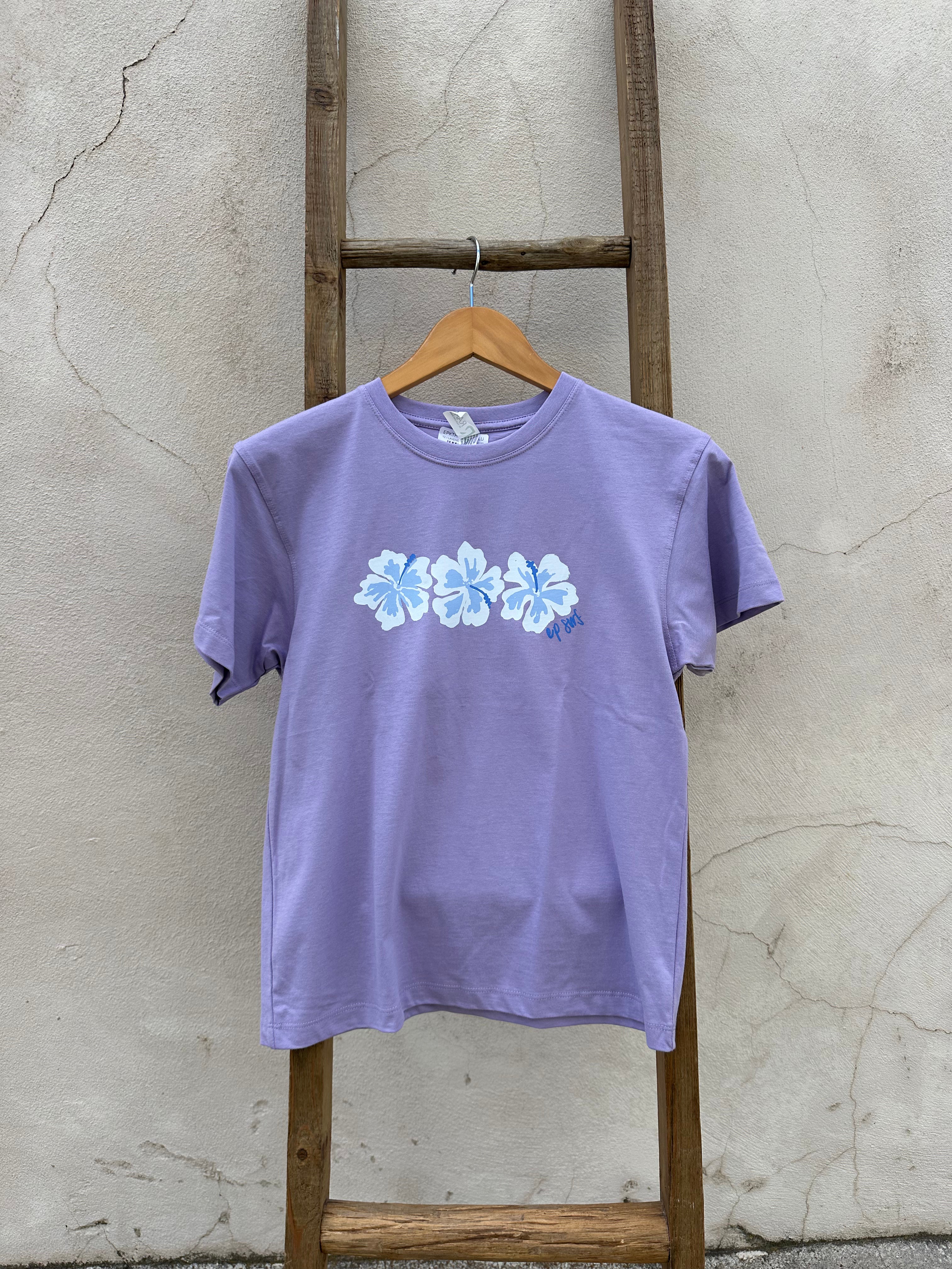 EP SURF Kids Hibiscus Tee - Lavender/Blue
