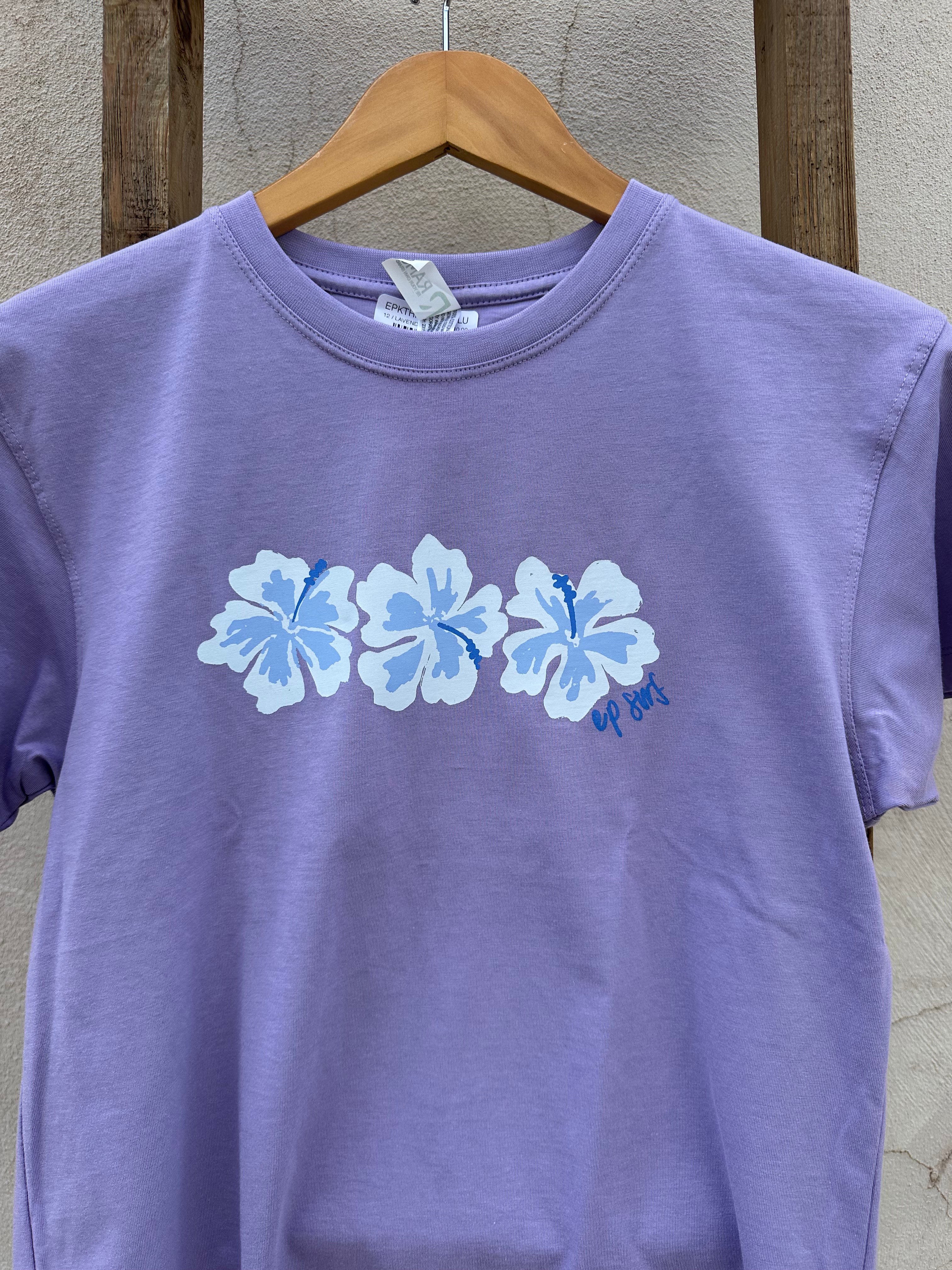 EP SURF Kids Hibiscus Tee - Lavender/Blue
