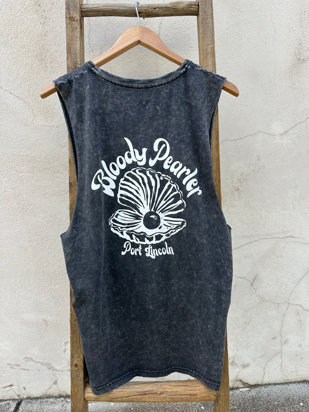 EP SURF Mens Bloody Pearler Tank - Black Stonewash/White