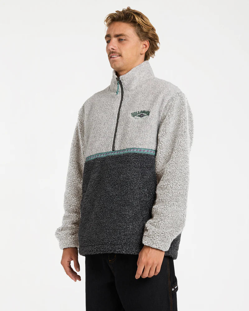 Billabong Mens Boundary Tombstone Mock Neck Fleece Pullover