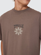 Thrills Co Stagger Oversize Box Crop Tee - Clay Smoke