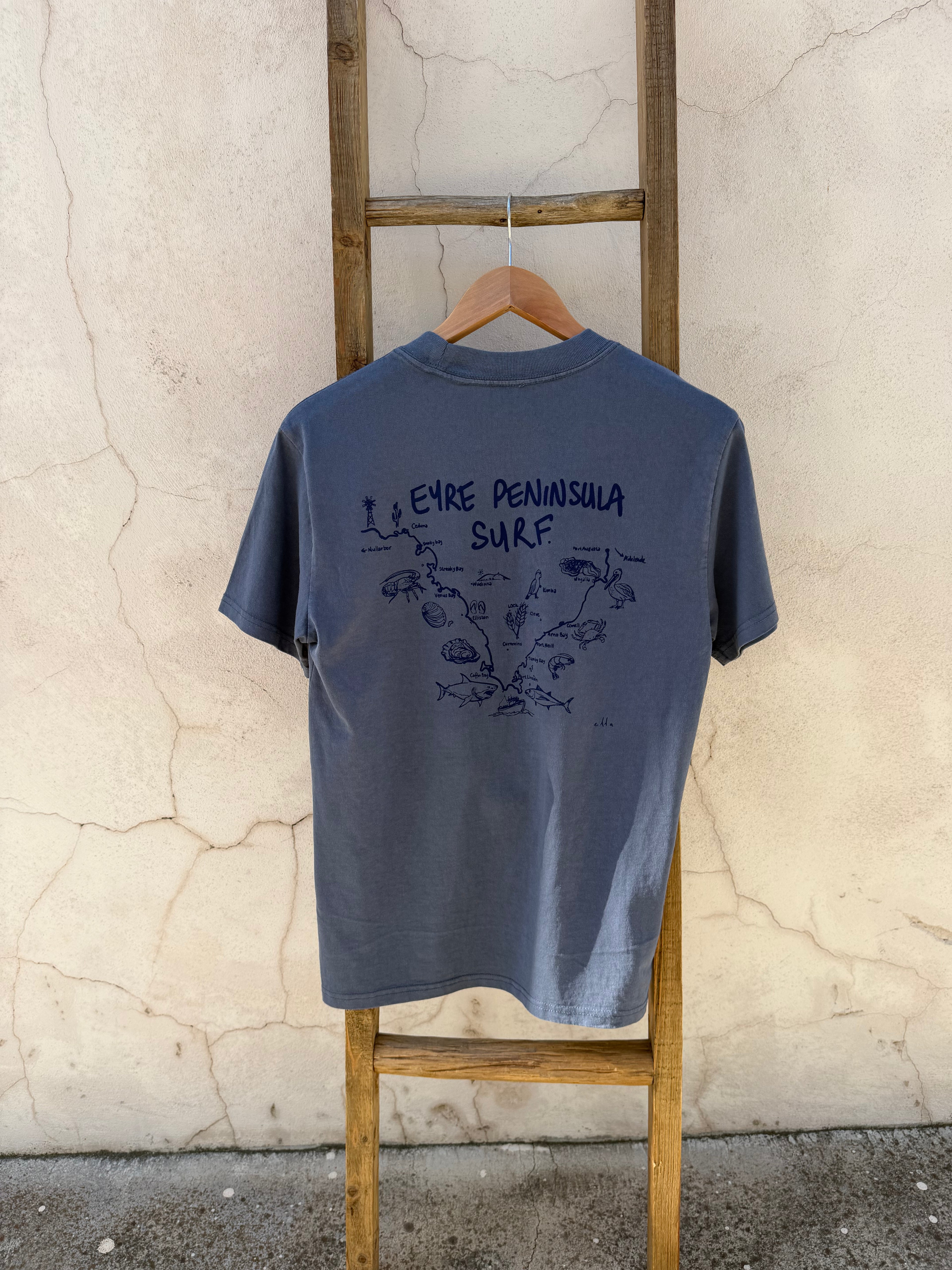EP SURF Mens Map Tee - Faded Indigo