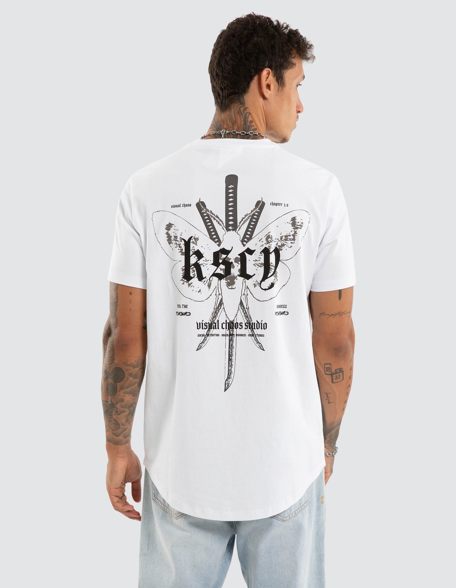Kiss Chacey Vortex Dual Curved Tee in Optical White
