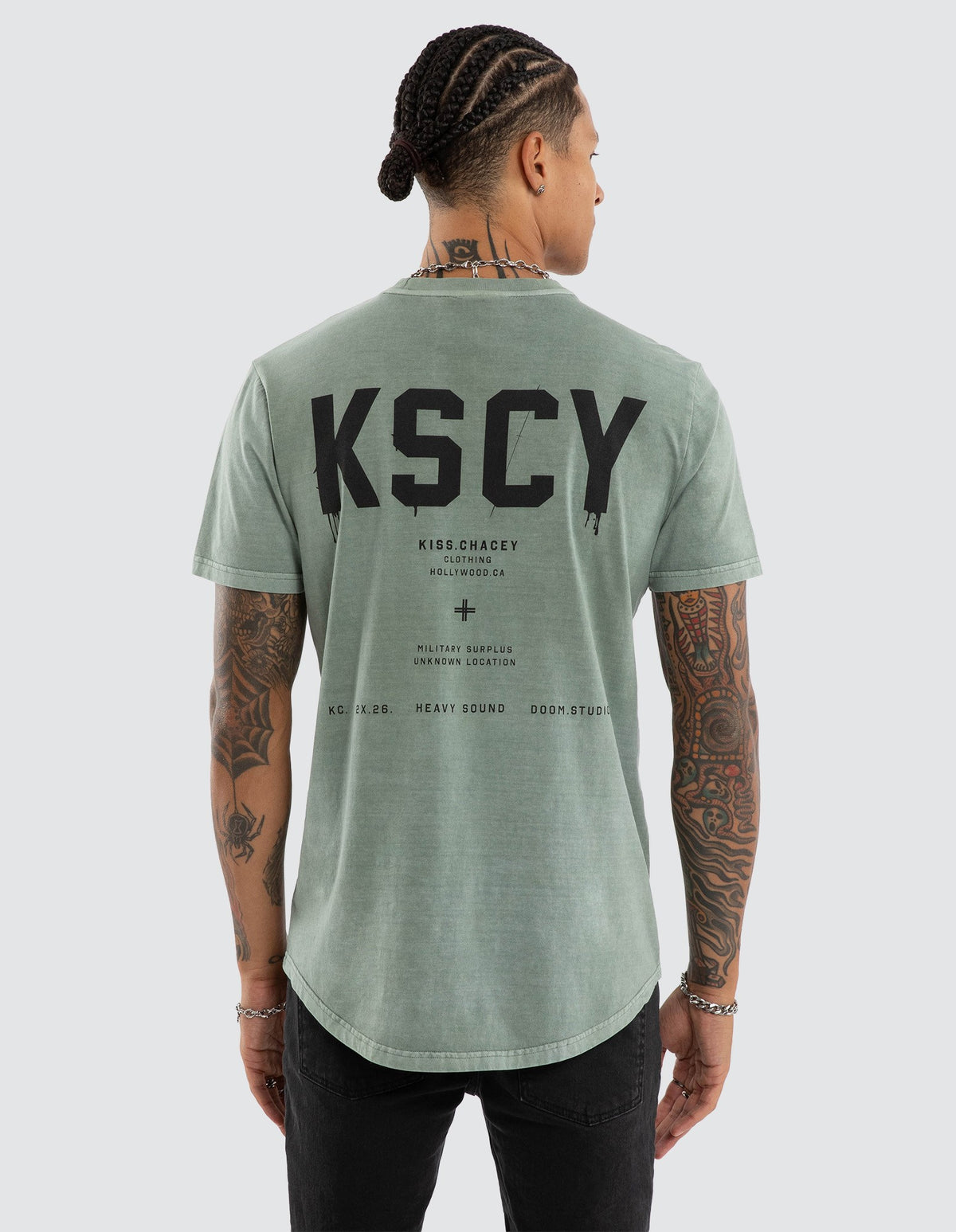Kiss Chacey Frankie Dual Curved Tee in Pigment Slate Grey