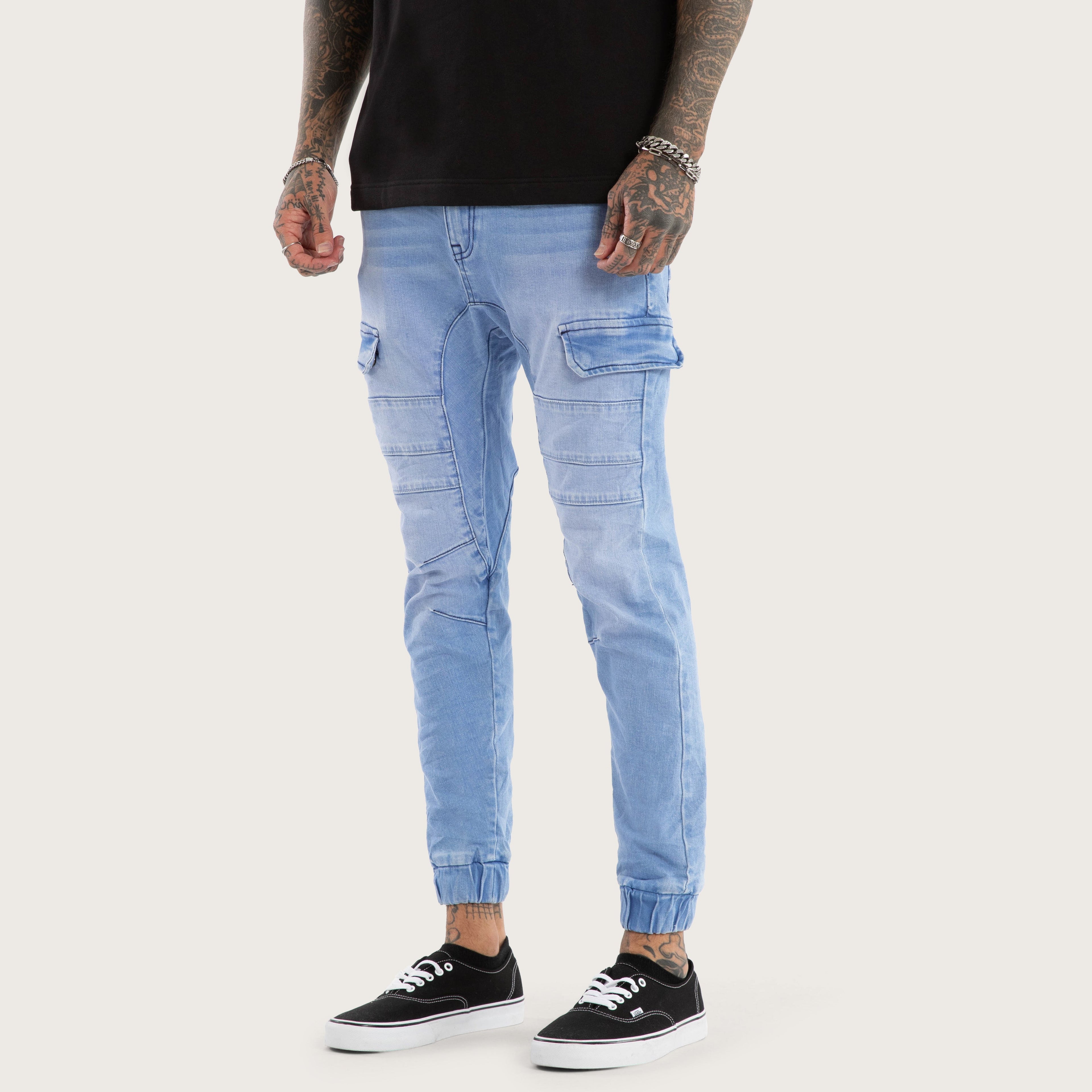 Kiss Chacey Salem Cargo Jogger in Crystal Blue