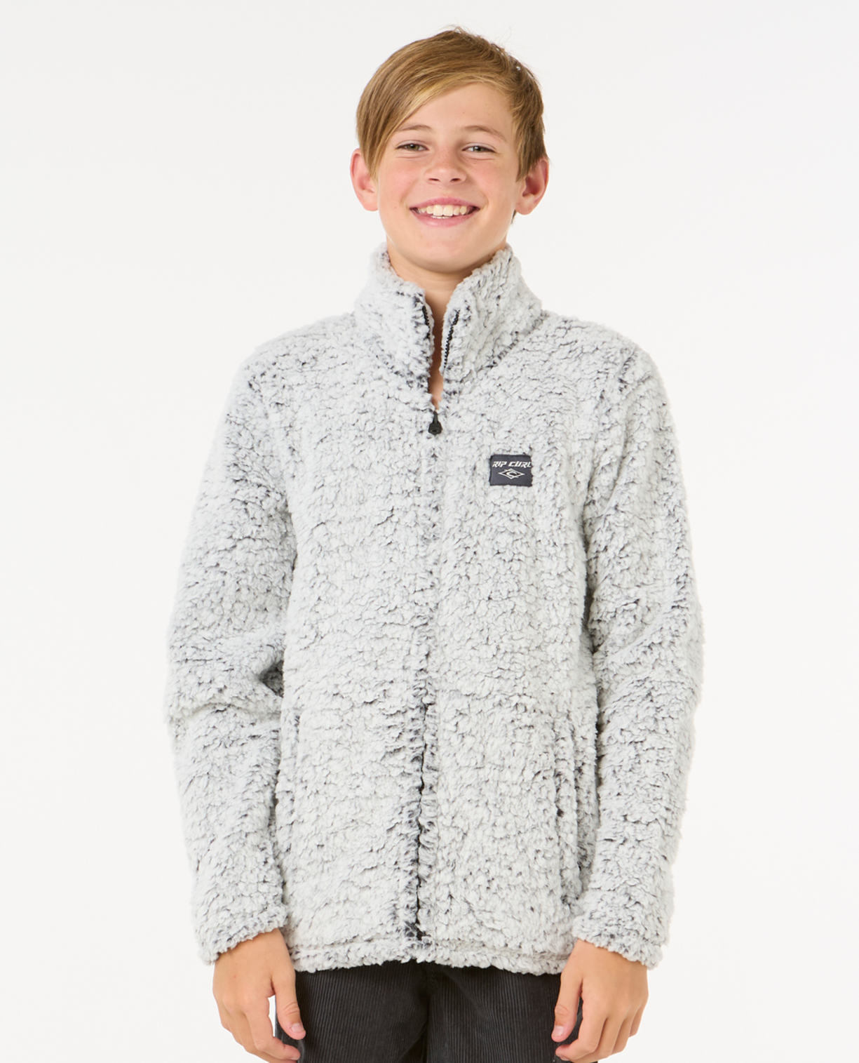 Rip Curl Dark N Stormy Polar Fleece-Boy in DARK GREY MARLE