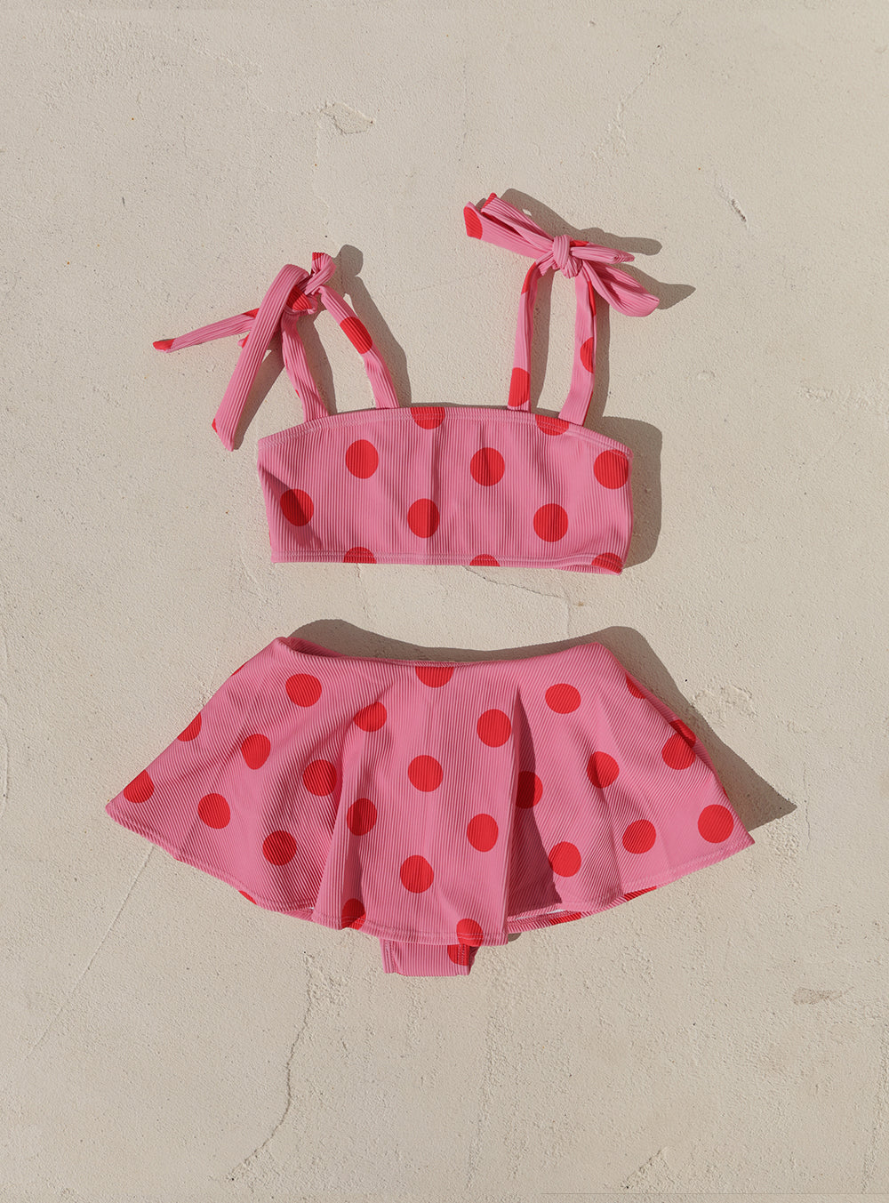Small Swim Club Pink Polka Bikini Set in Polka