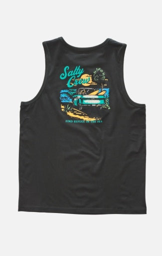 Salty Crew Truck Bed Regular Tank in VINTAGE BLACK