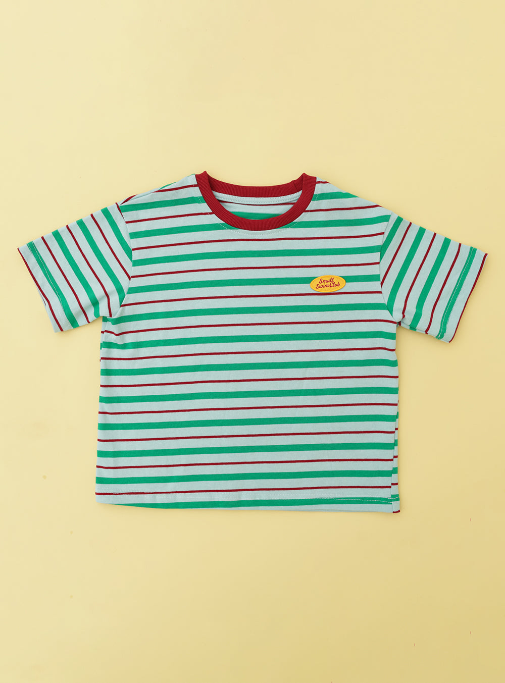Small Swim Club Green Stripe T Shirt in Green Stripe