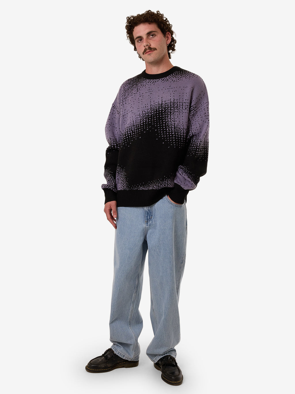 Thrills Relax Your Eyes Crew Knit - Black in Black