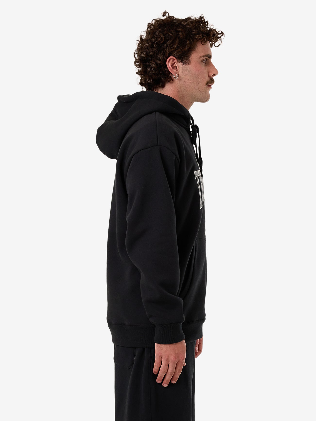 Thrills Born To Fly Zip Hood Fleece - Washed Black in Washed Black