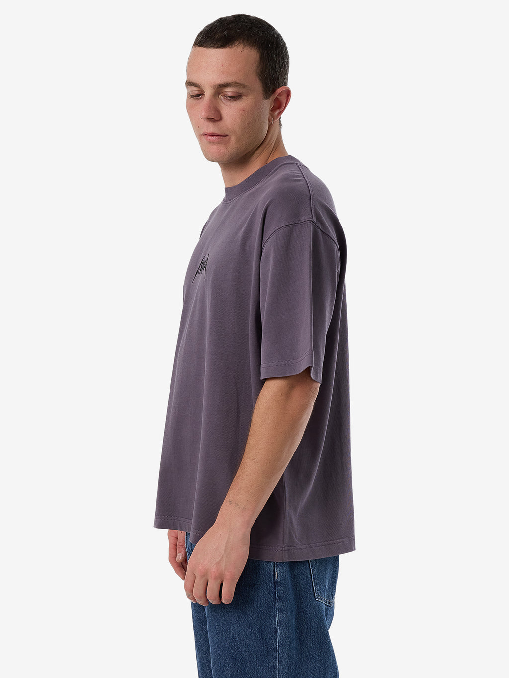 Thrills Limitless Mind Embro Box Fit Oversize Short Tee - Purple Ash in Purple Ash