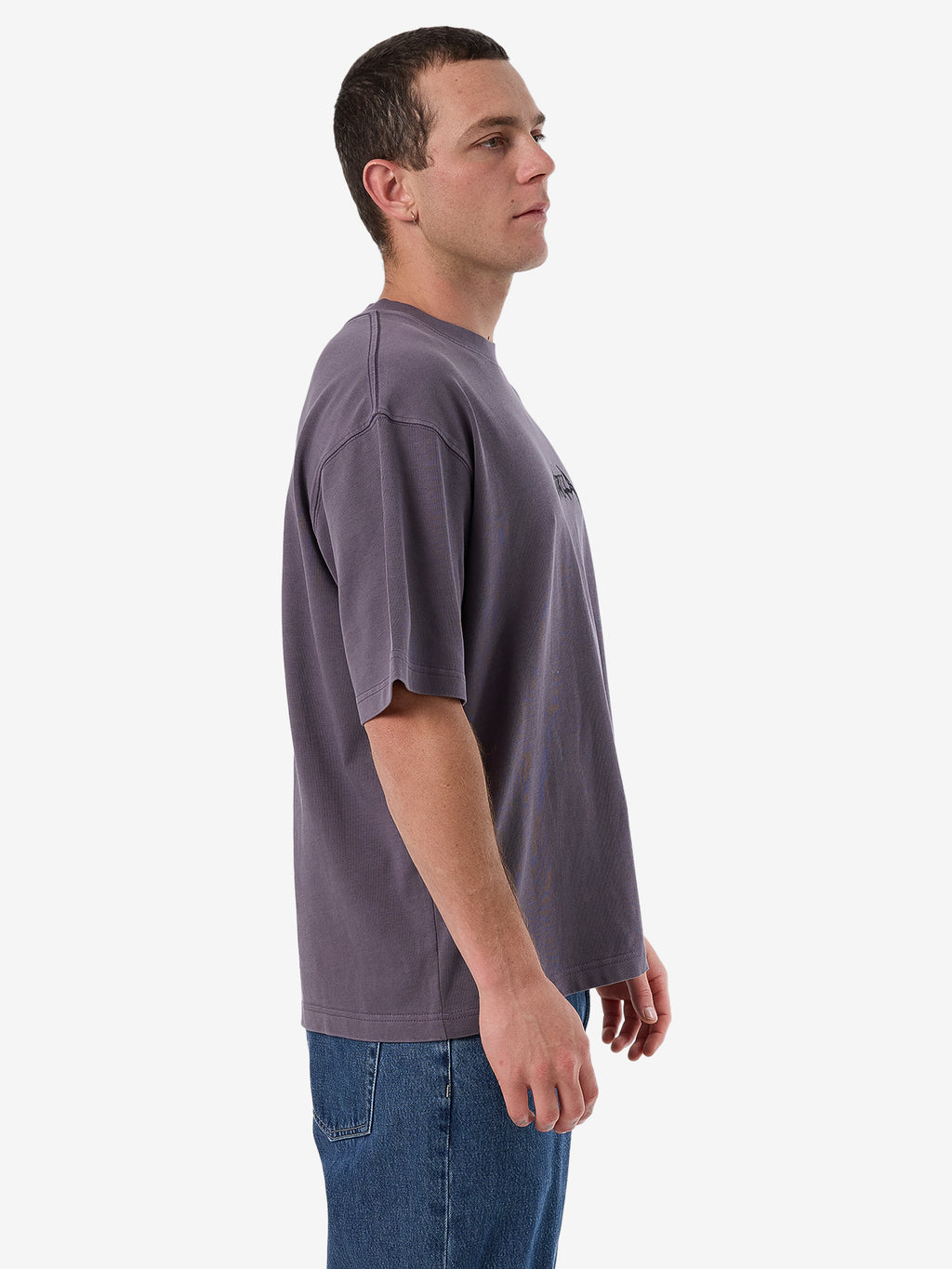 Thrills Limitless Mind Embro Box Fit Oversize Short Tee - Purple Ash in Purple Ash
