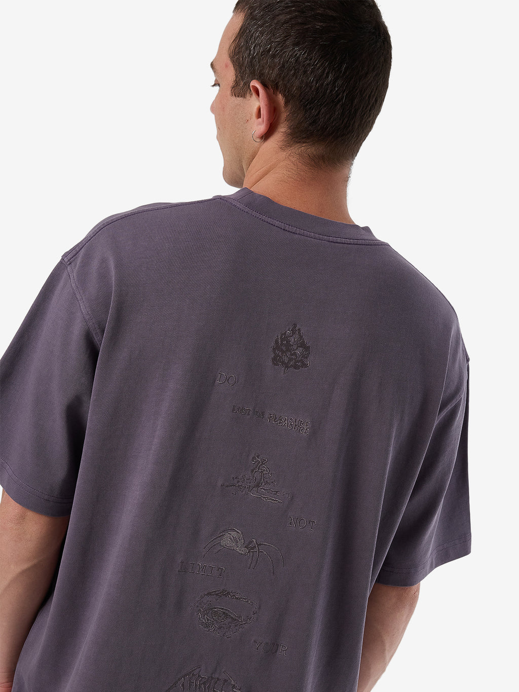 Thrills Limitless Mind Embro Box Fit Oversize Short Tee - Purple Ash in Purple Ash