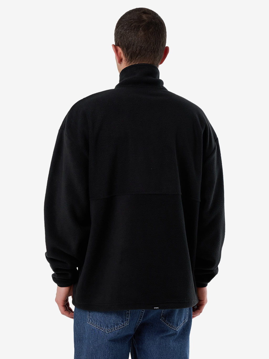 Thrills Legacy Wreath Quarter Zip Polar Fleece - Black in Black