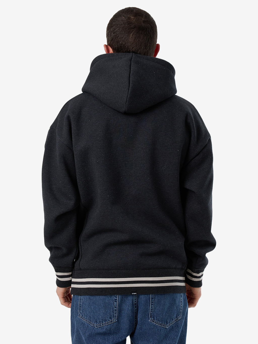 Thrills Legacy Slouch Pull On Hood - Black Marle in Black Marle