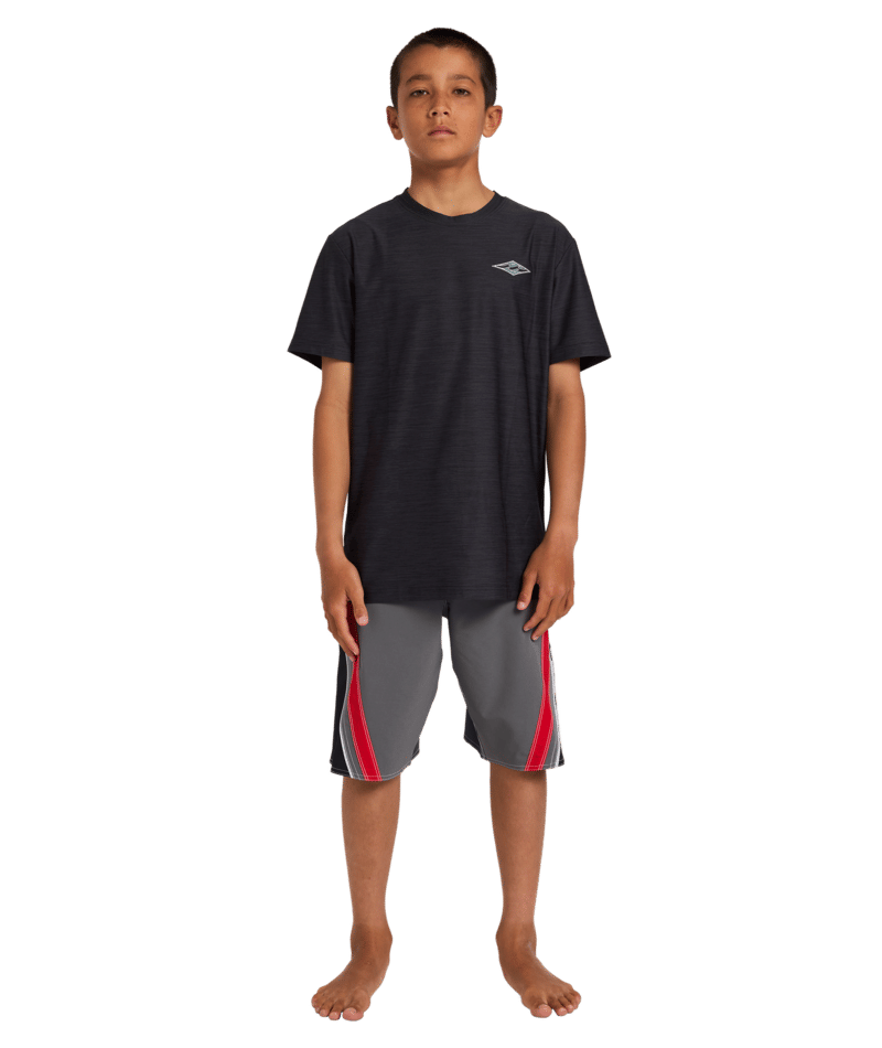 Billabong Boys Diamond Shoreline Lf Ss in BLACK HEATHER
