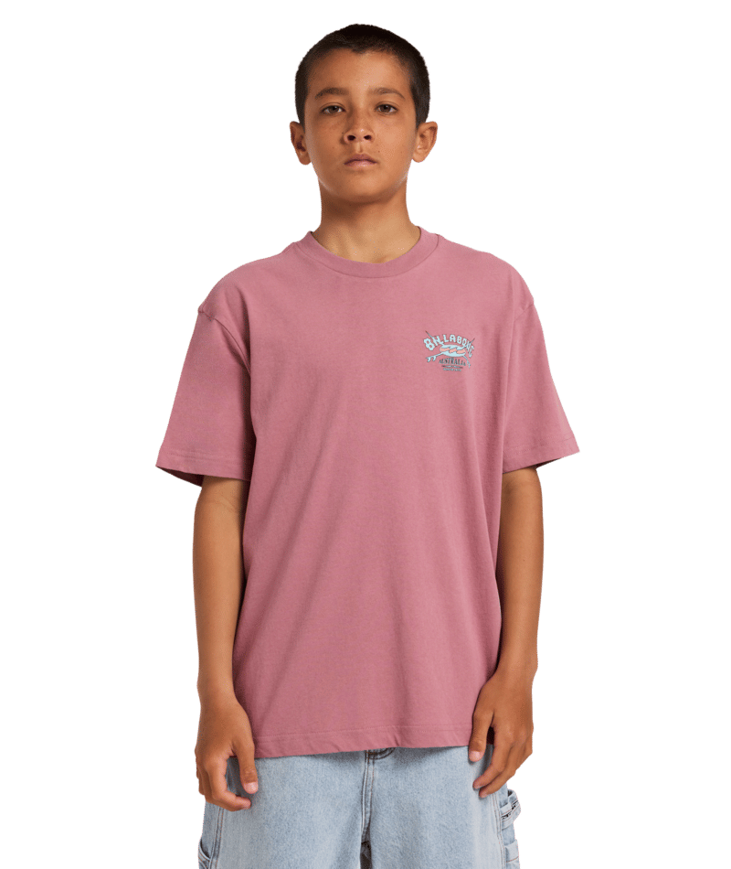 Billabong Boys Heritage Arch Ss in RED DAHLIA