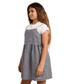 Billabong Gingham Crush Dress in BLACK WHITE