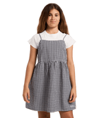 Billabong Gingham Crush Dress in BLACK WHITE