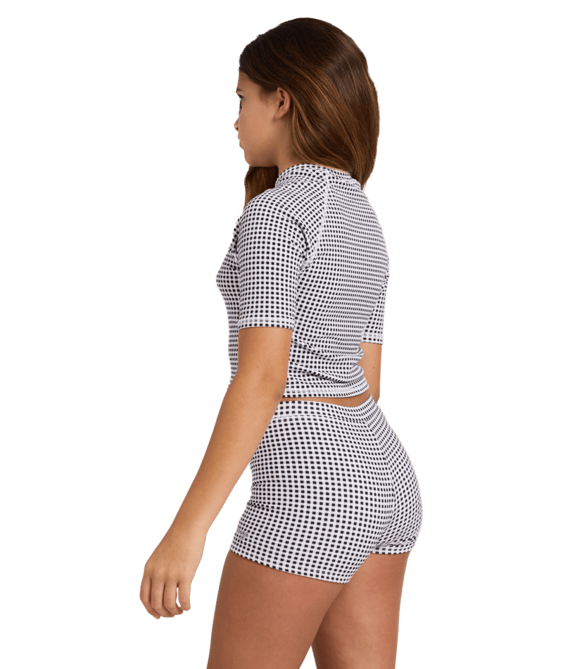 Billabong Gingham Crush Sunshirt Set in BLACK WHITE