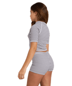 Billabong Gingham Crush Sunshirt Set in BLACK WHITE