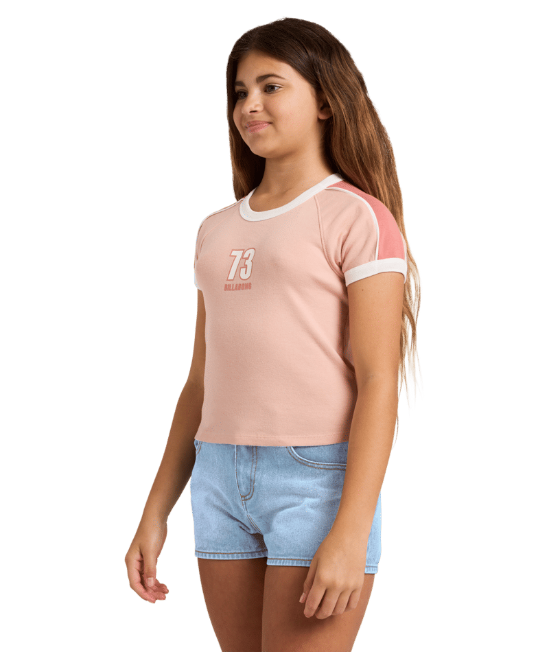 Billabong Shoreline Club Ringer Tee in DUSTY ROSE