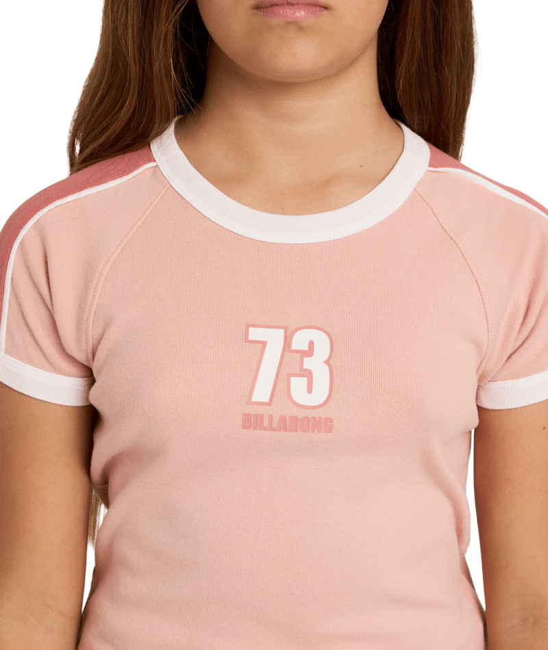 Billabong Shoreline Club Ringer Tee in DUSTY ROSE