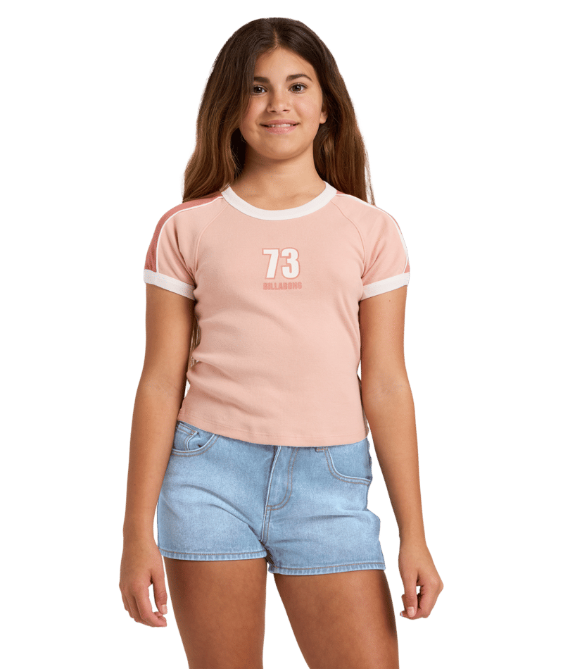 Billabong Shoreline Club Ringer Tee in DUSTY ROSE