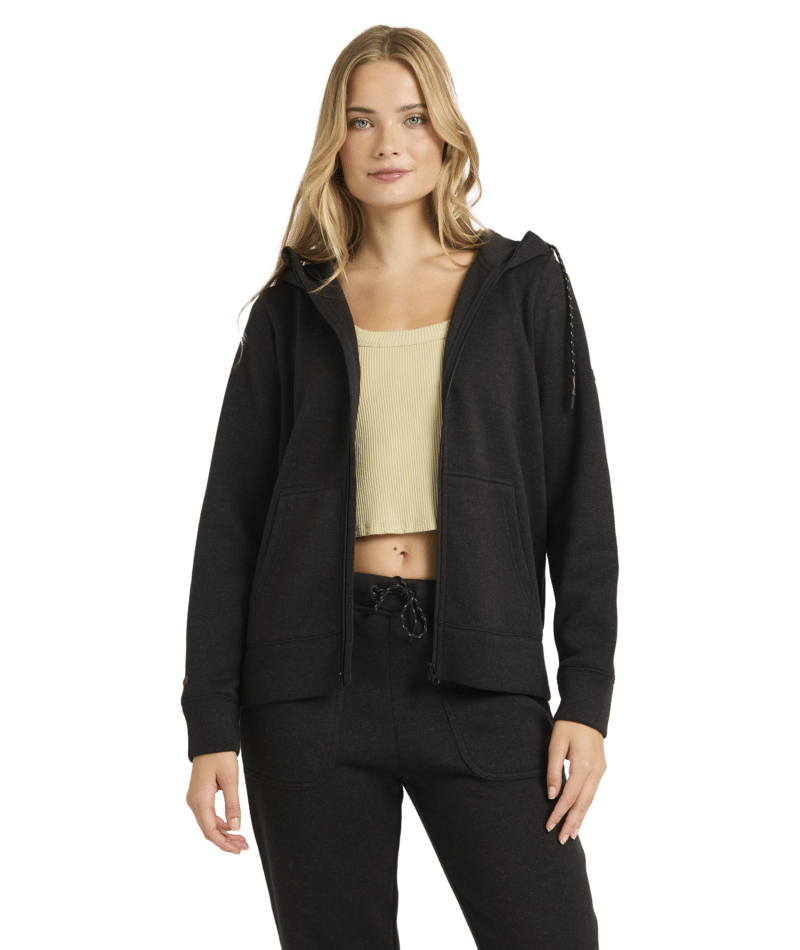Billabong Boundary Zip Up in BLACK HEATHER