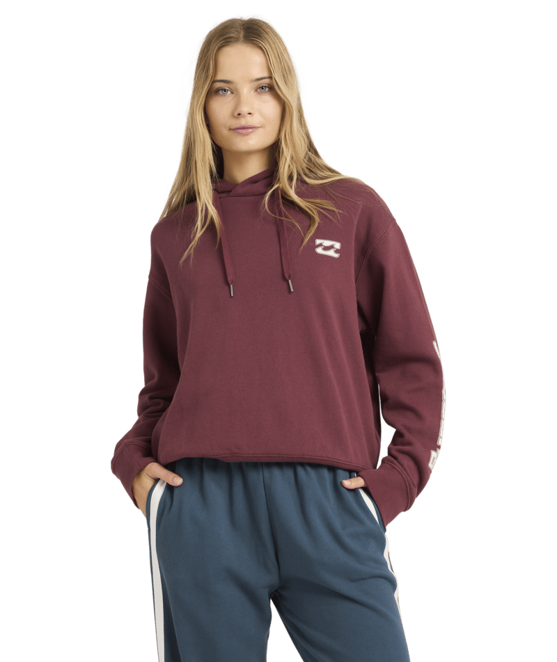 Billabong Easy Waves Hoodie in DEEP RED