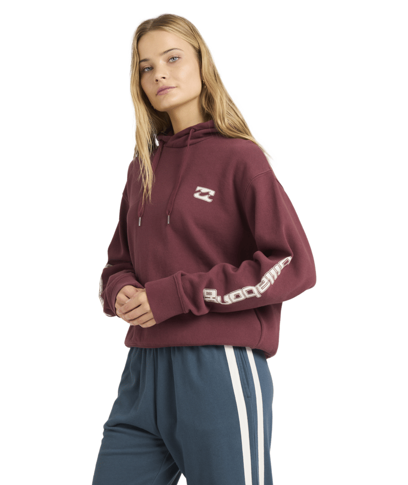 Billabong Easy Waves Hoodie in DEEP RED
