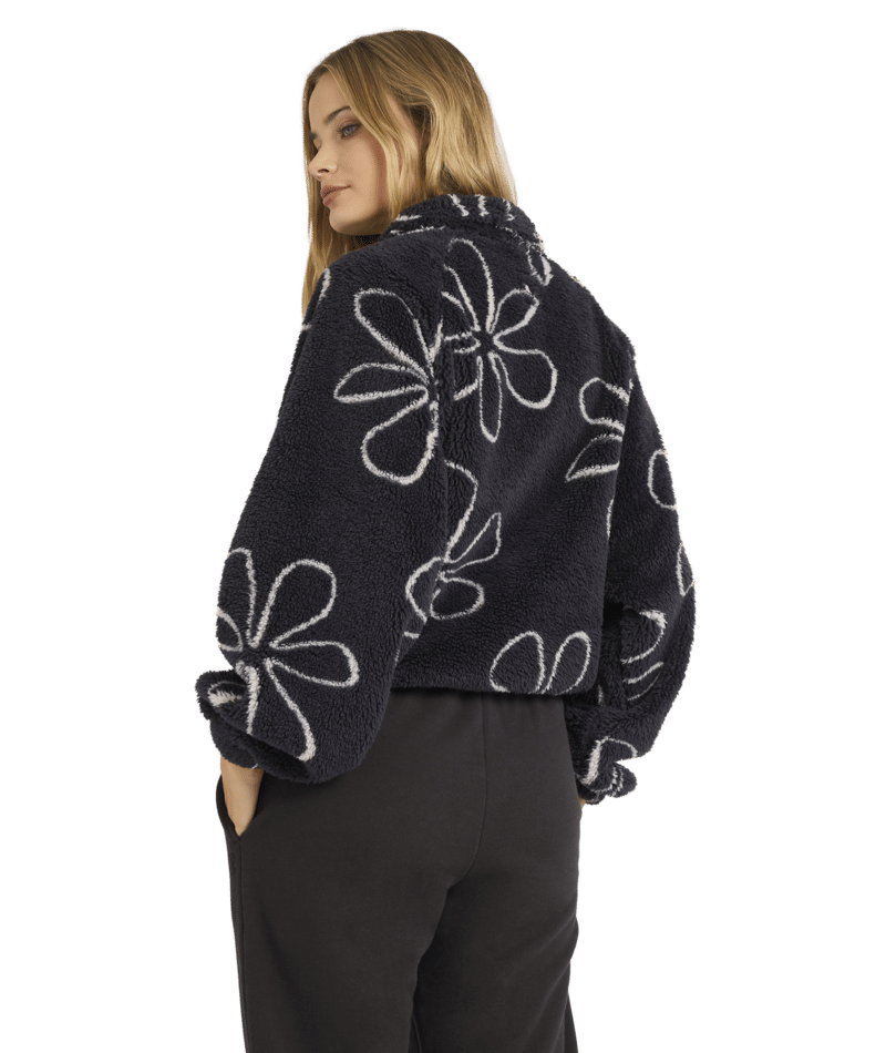 Billabong Good Life Half Zip Crew in BLACK SANDS