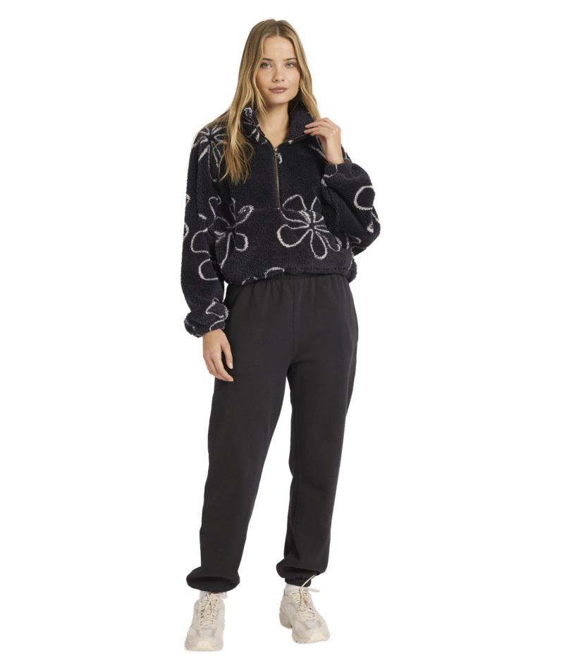 Billabong Good Life Half Zip Crew in BLACK SANDS
