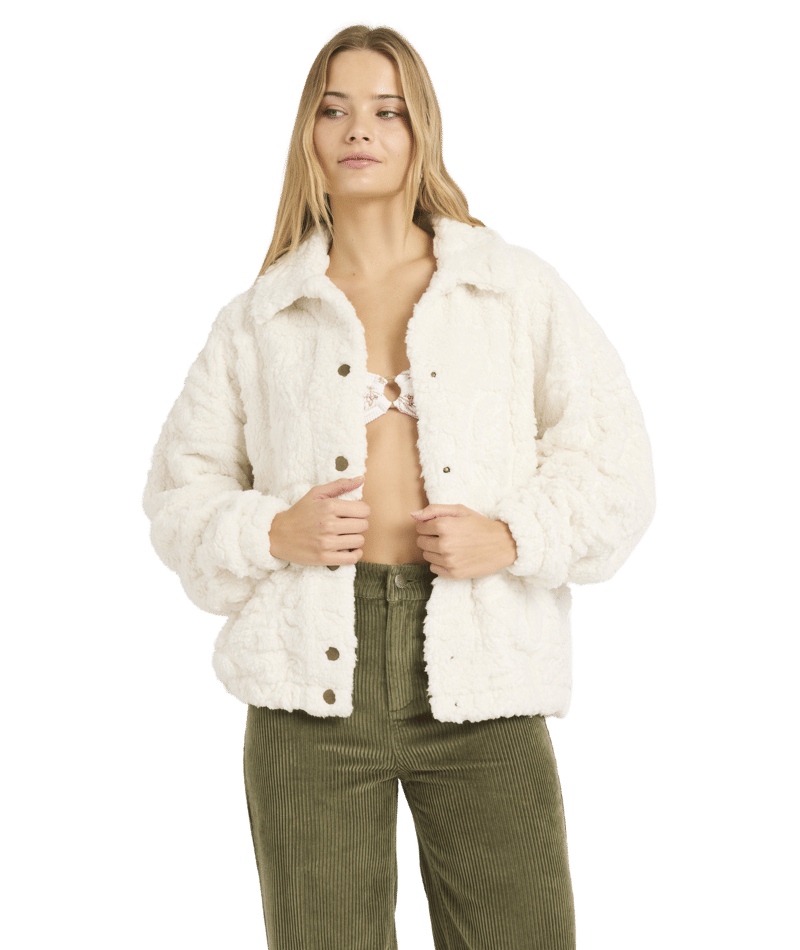 Billabong Sea Check Cozy Jacket in SALT CRYSTAL