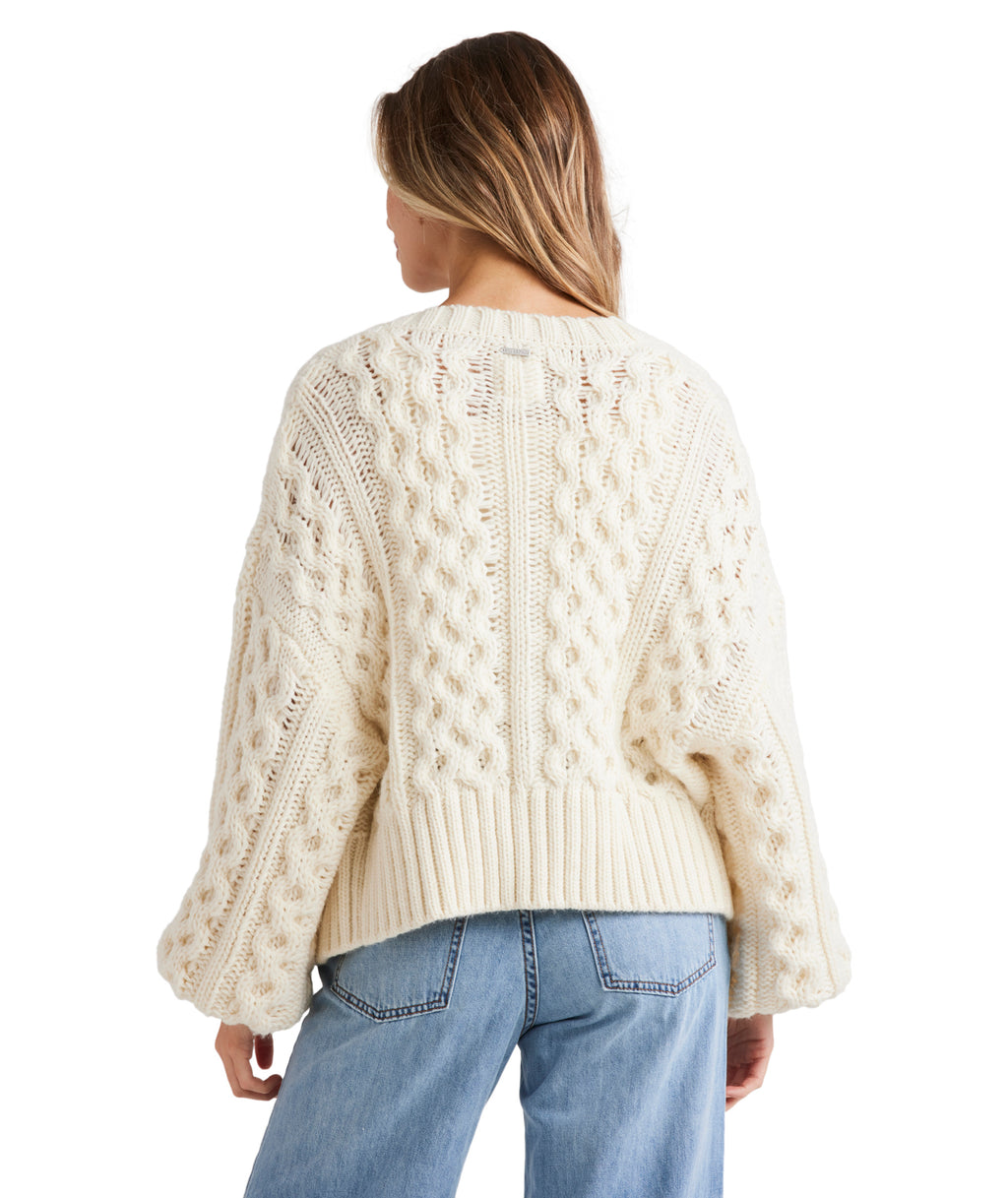Billabong Montana Cardigan in SALT CRYSTAL