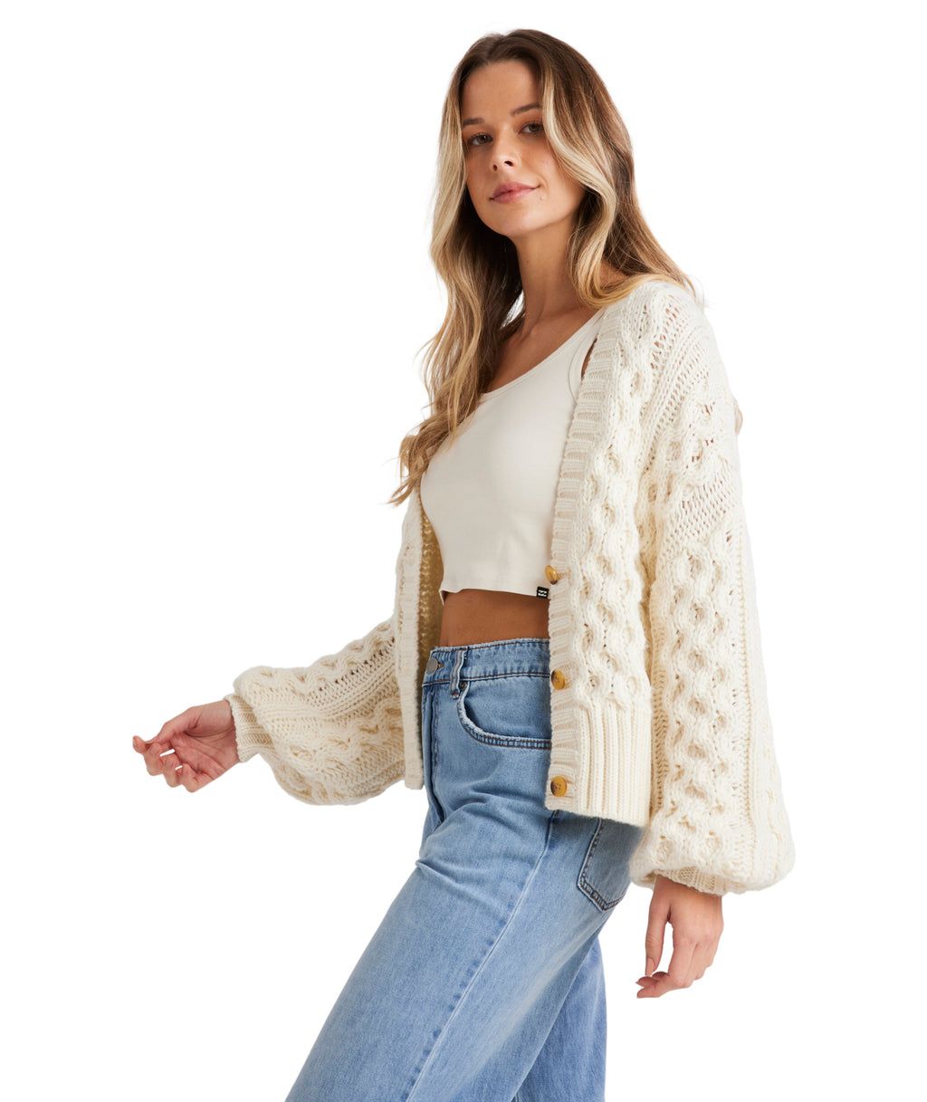 Billabong Montana Cardigan in SALT CRYSTAL