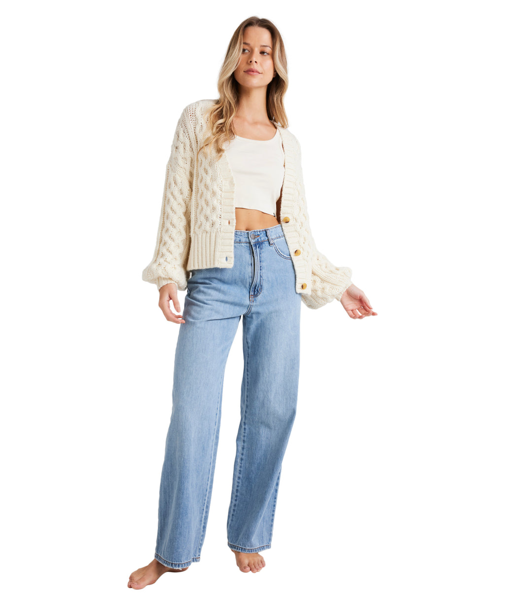 Billabong Montana Cardigan in SALT CRYSTAL