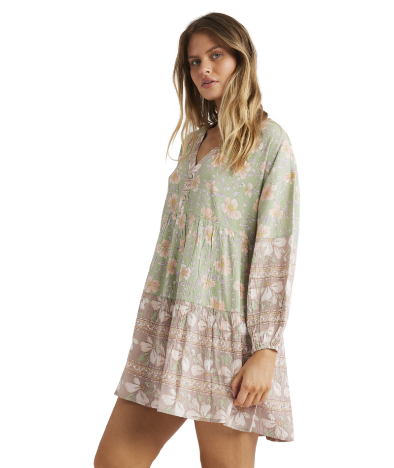 Billabong More To Sea La Mer Dress in PISTACHIO