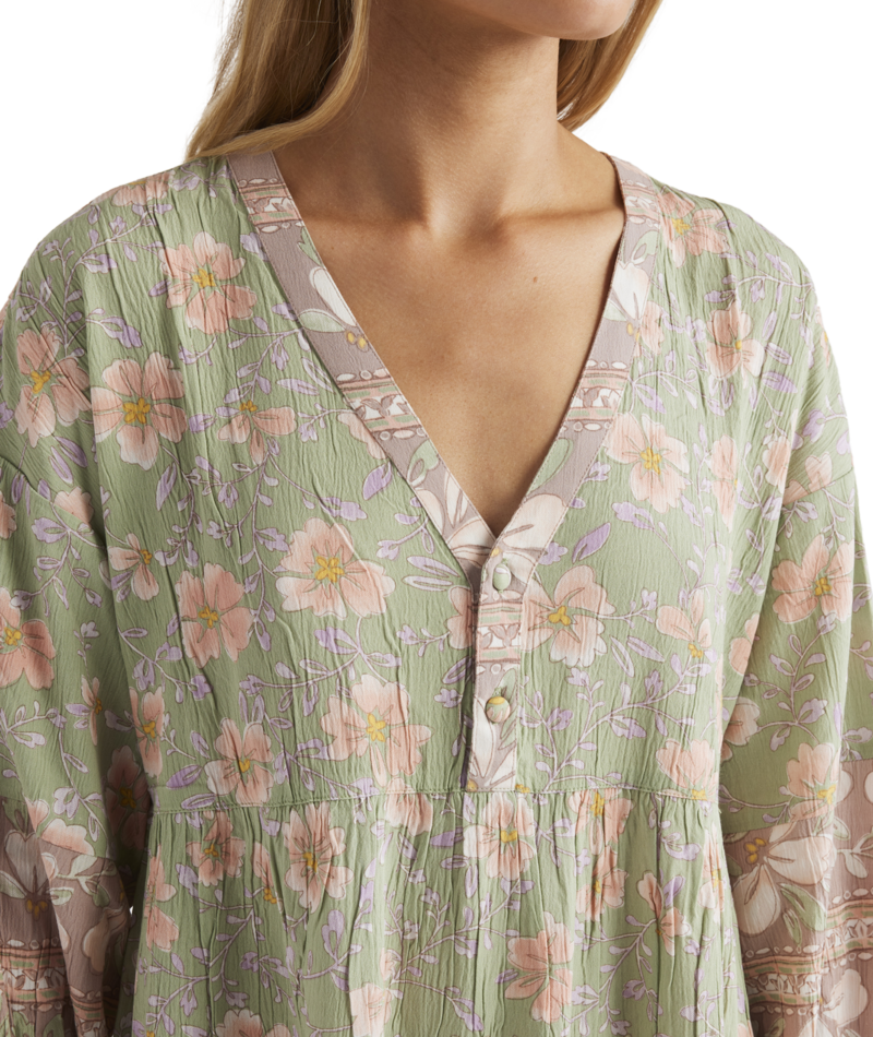 Billabong More To Sea La Mer Dress in PISTACHIO