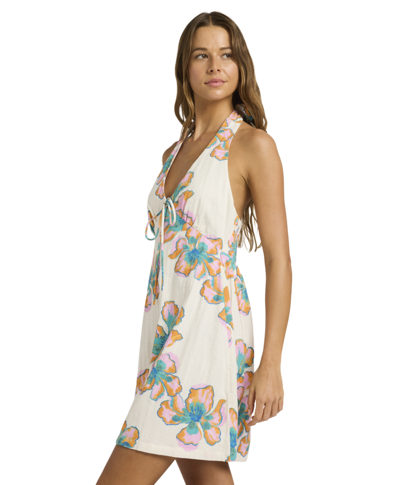 Billabong Sweet Escape Halter Dress in SALT CRYSTAL