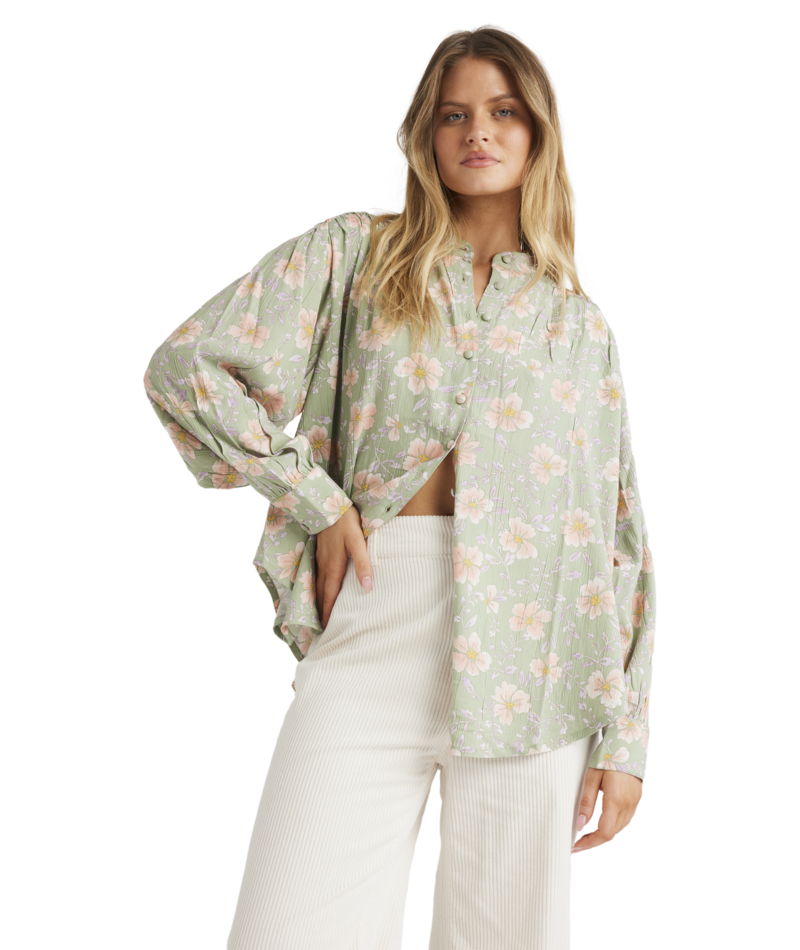 Billabong More To Sea Blouse in PISTACHIO